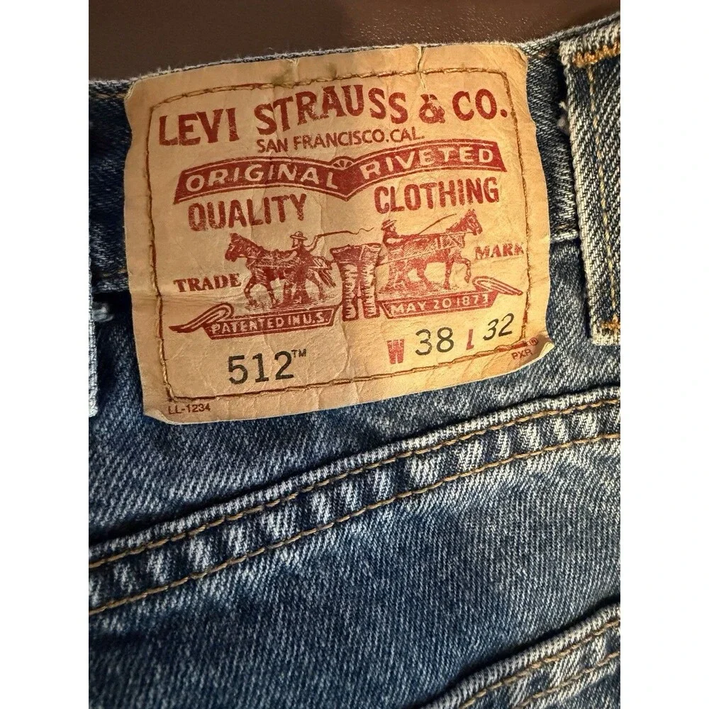 Levi's Men's 512 Jeans 38x32 Slim Fit Straight Leg, Blue Medium Wash Denim 2009